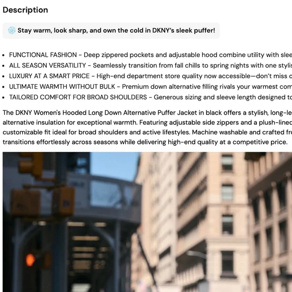 🆕NWT DKNY Hooded Long Down Alternative Puffer Jacket in 'Thistle', Size Small - Picture 8 of 11